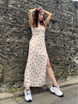 LIP PRINT CAMI DRESS - IVORY