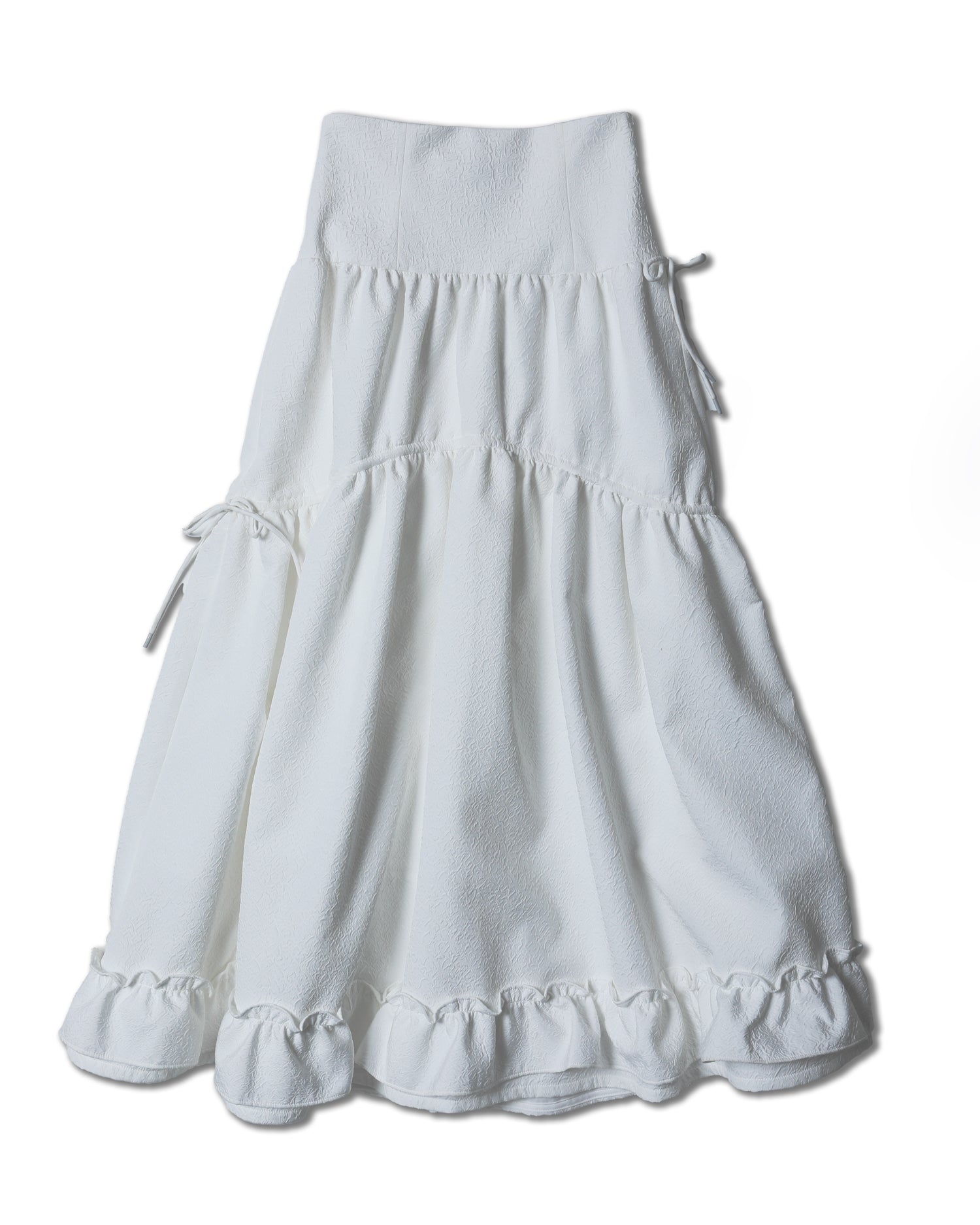 jacquard teard skirt - WHITE – Rosy luce