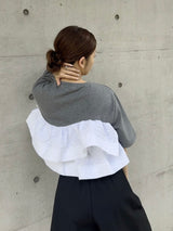 FRILL TEE - GRAY