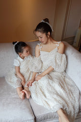 【Baby Rosy luce / KIDS】Ribbon jacquard camisole dress