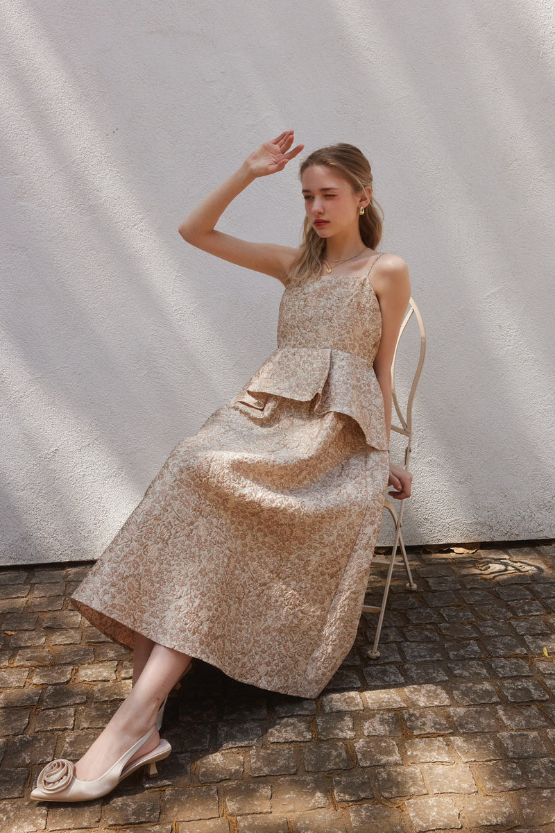 Peplum Jacquard Dress