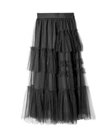 Dot volume tulle skirt - BLACK