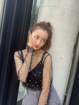 【予約販売】PEARL SHEER TOPS - BLACK
