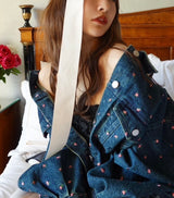 Embroidery Flower denim jacket