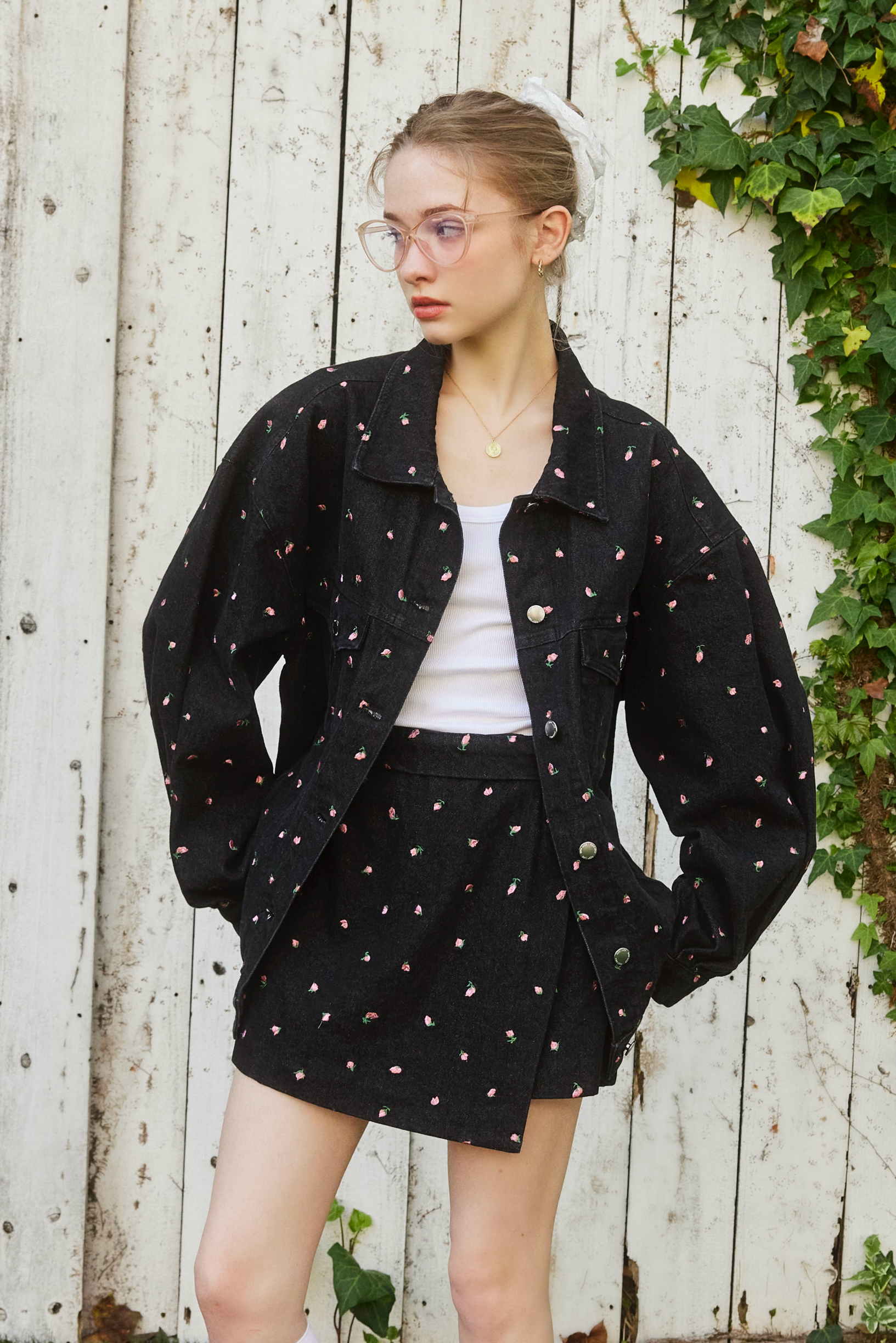 Embroidery Flower denim jacket – Rosy luce Embroidery Flower denim jacket – Rosy luce