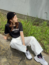 CROPPED ROSY TEE - BLACK