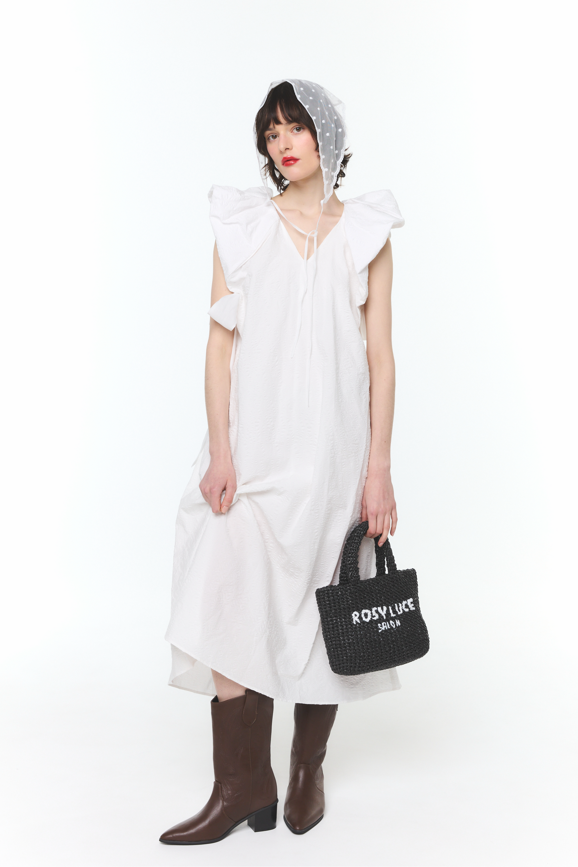 Side Ribbon Vneck Dress – Rosy luce