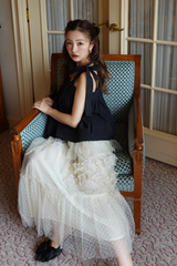 Dot volume tulle skirt