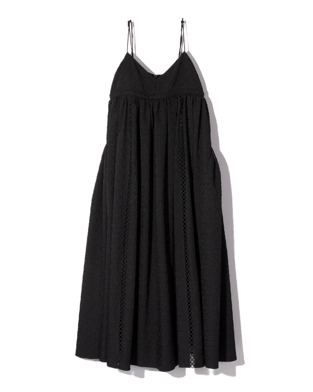 Jacquard volume camisole dress - BLACK – Rosy luce