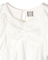 Jacquard volume blouse - WHITE
