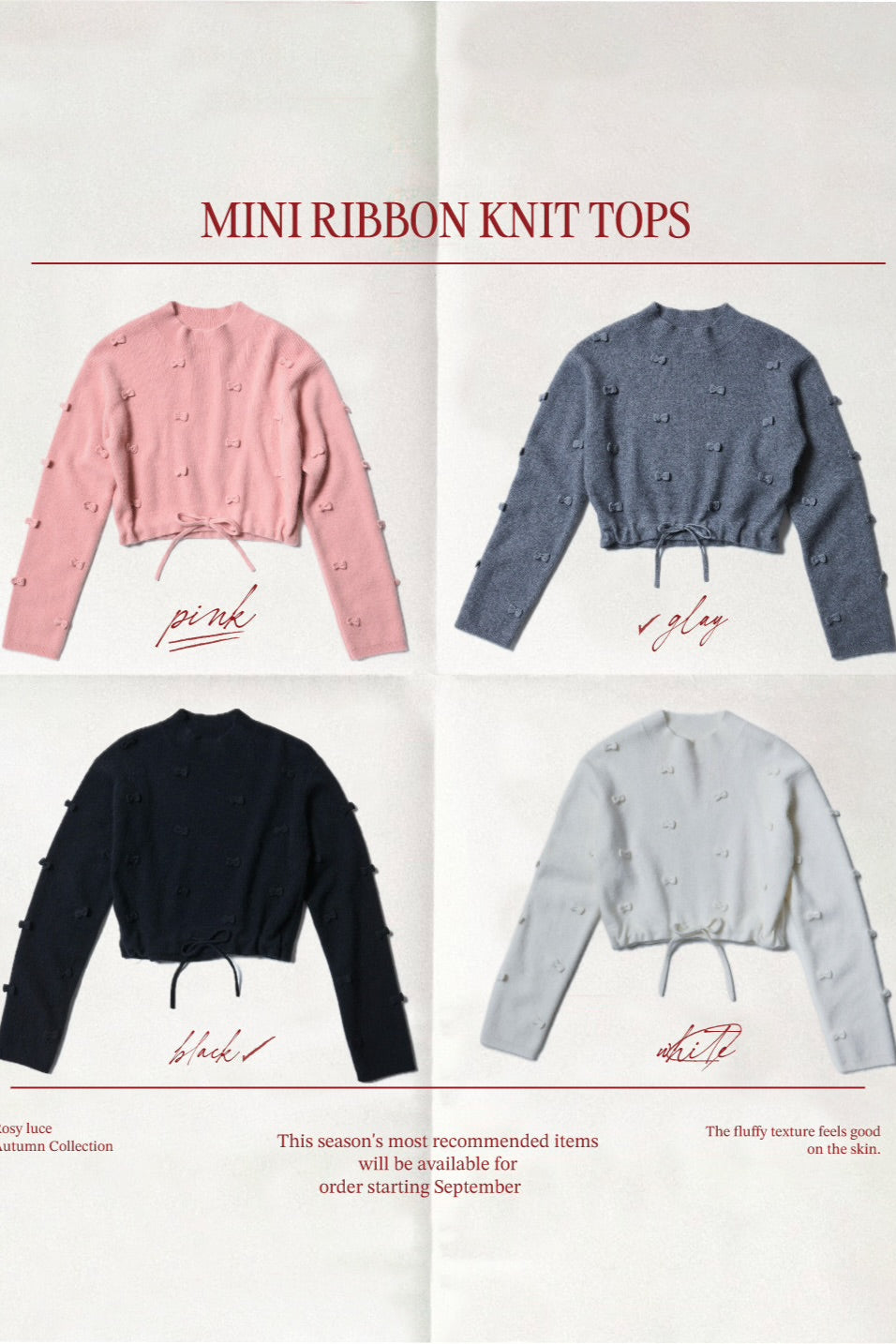 トップス rosy luce ROSY RIBBON KNIT TOPS - WHITE – Rosy luce