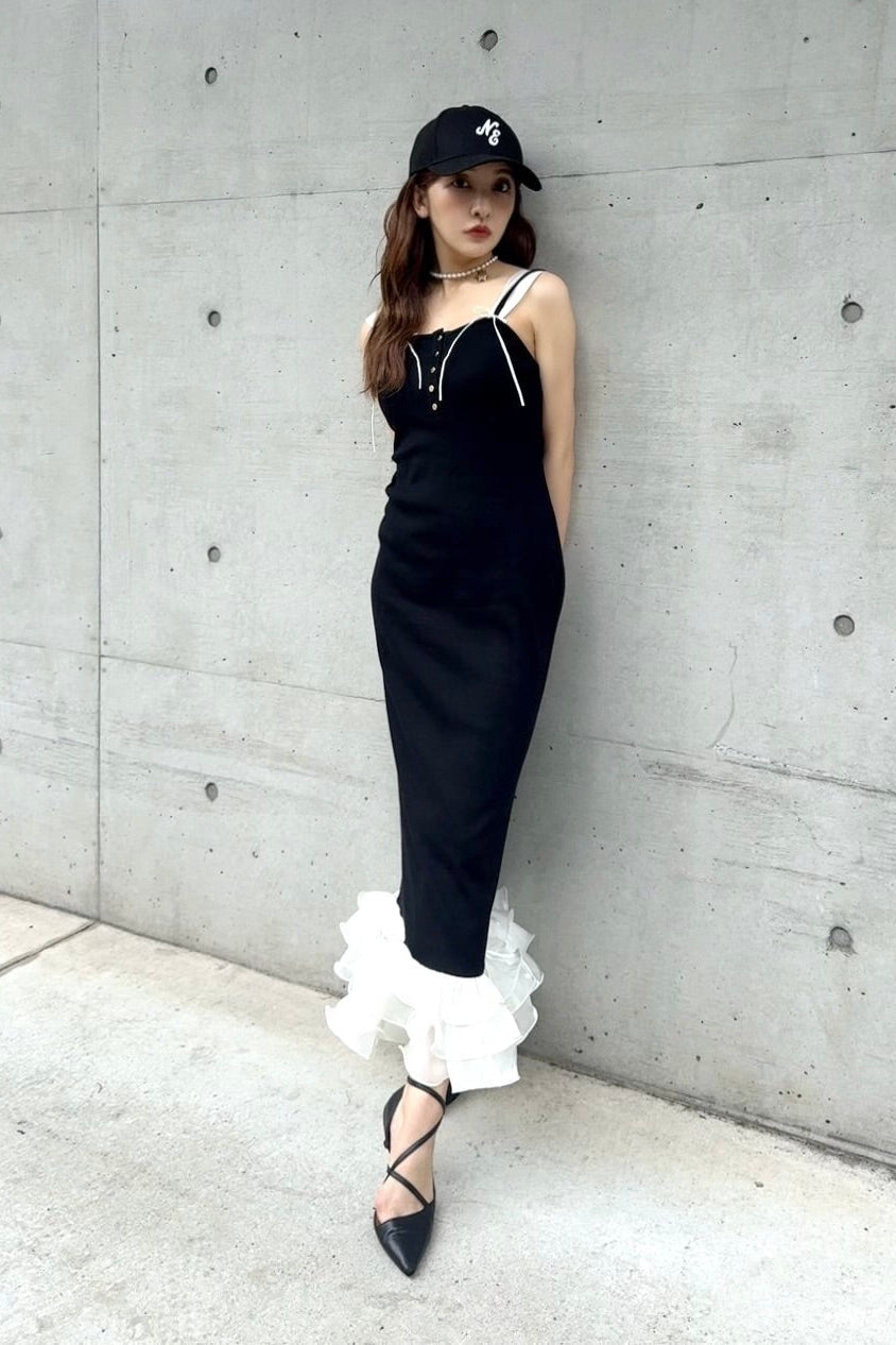 SWITCH FRILL DRESS - WHITE – Rosy luce