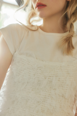 RIBBON TULLE CAMI DRESS - WHITE