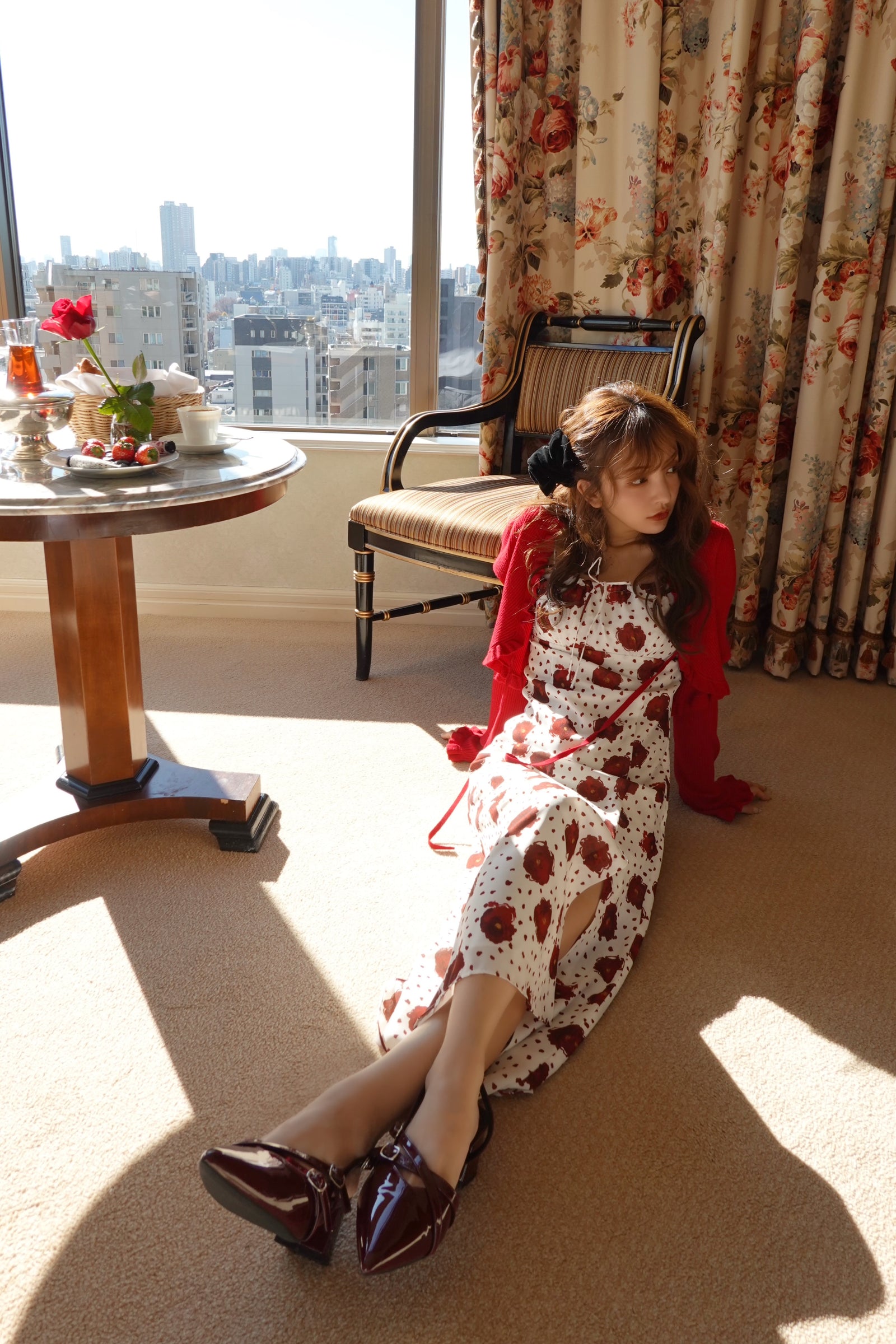 ワンピース rosyluce STRAWBERRY CAMISOLE DRESS 𝗥𝗼𝘀𝘆 𝗖𝗵𝗲𝗿𝗿𝘆 𝗖𝗮𝗺𝗶𝘀𝗼𝗹𝗲 𝗗𝗿𝗲𝘀𝘀 🍒🤍 ROSY