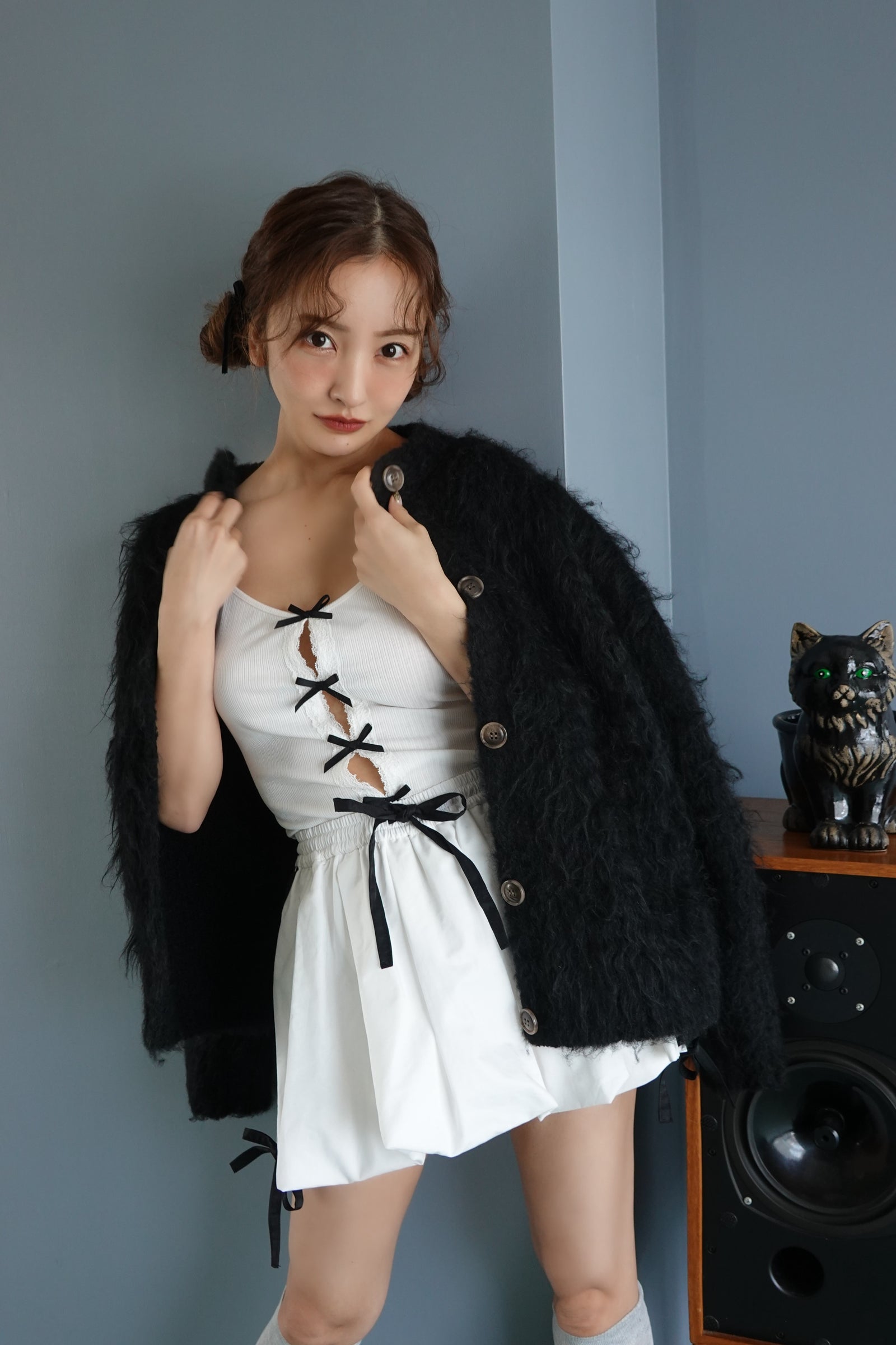 ロージー ルーチェROSY SHAGGY KNIT JACKET ROSY SHAGGY KNIT JACKET - BLACK – Rosy luce