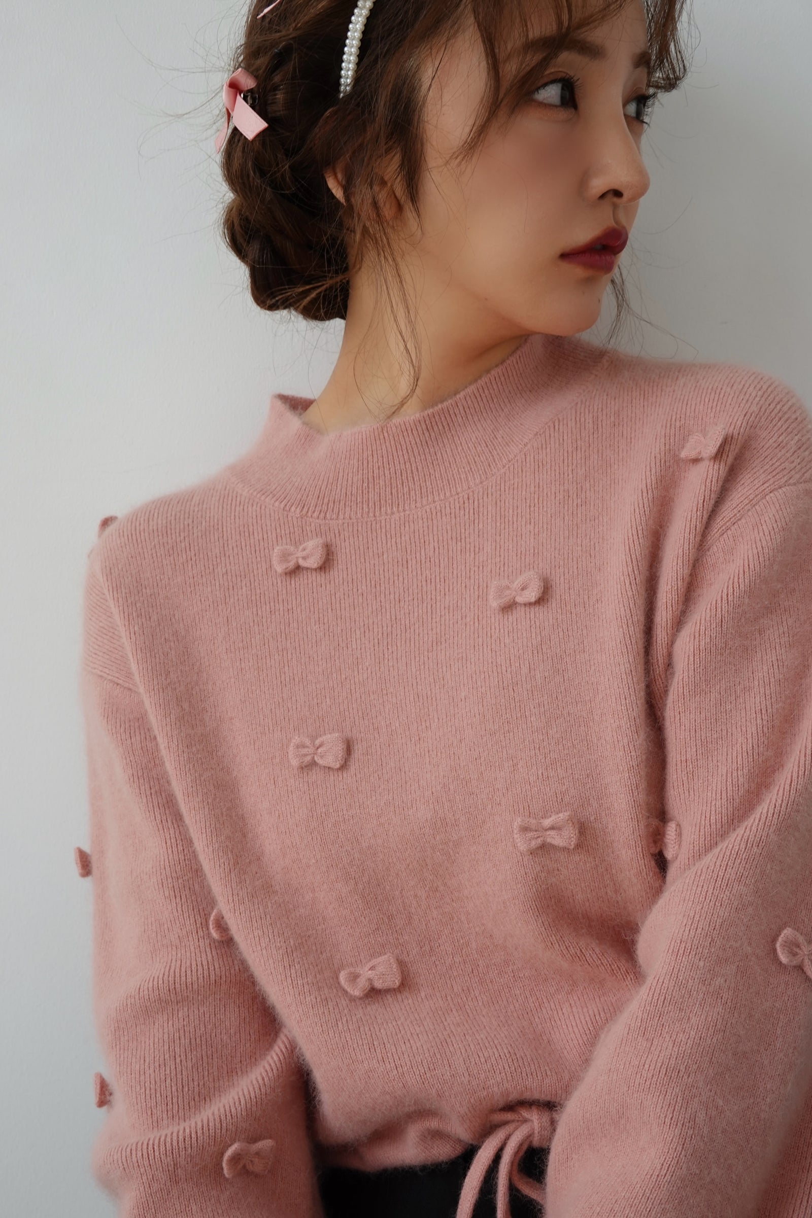 ROSY RIBBON KNIT TOPS - PINK – Rosy luce