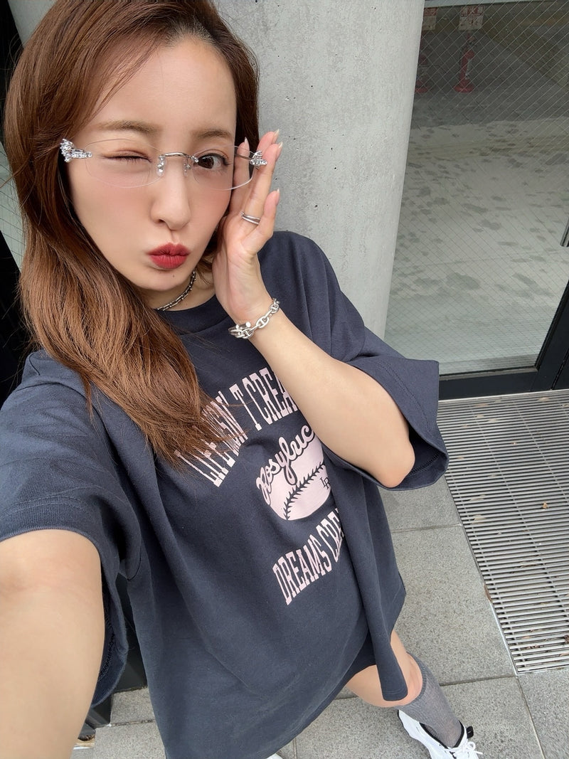 ROSY COLLEGE LOGO TSHIRT - CHARCOAL GRAY