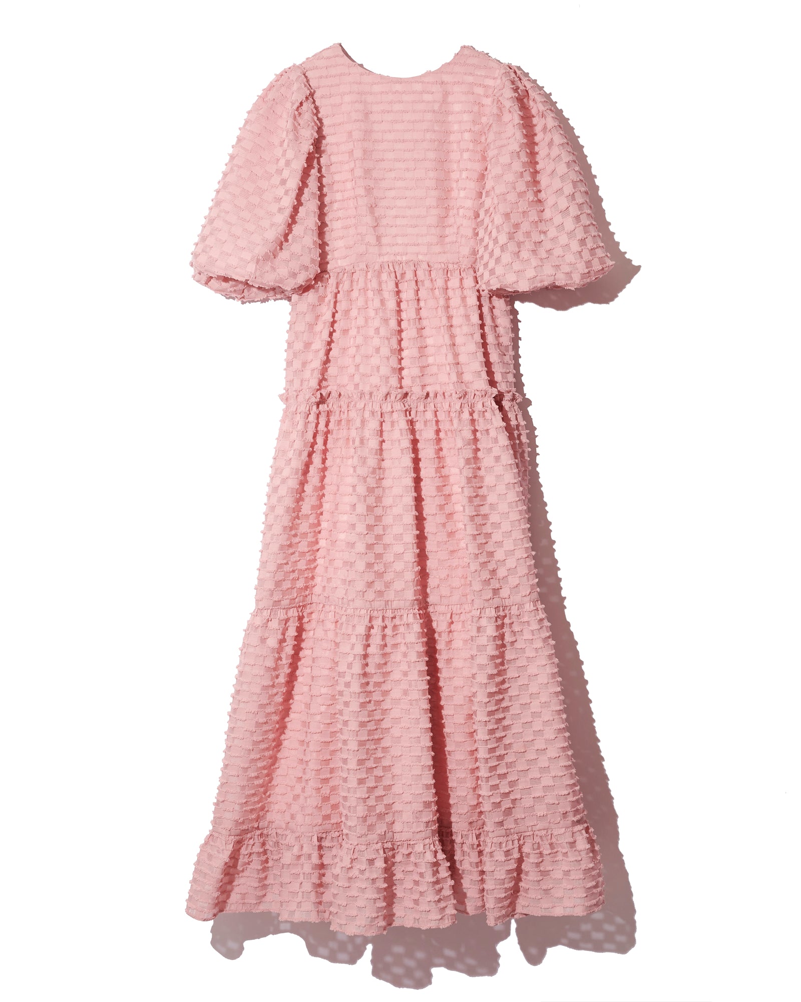 Jacquard back ribbon dress - PINK – Rosy luce