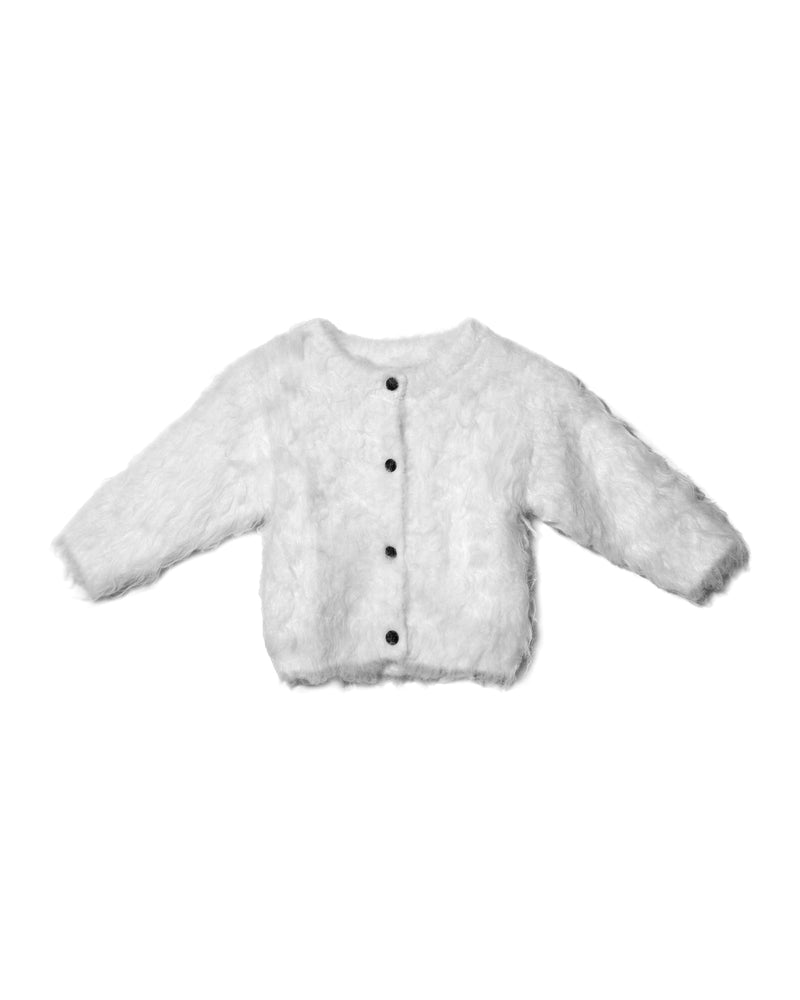 【Baby Rosy luce】SHAGGY KNIT JACKET - WHITE