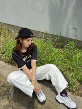 CROPPED ROSY TEE - BLACK