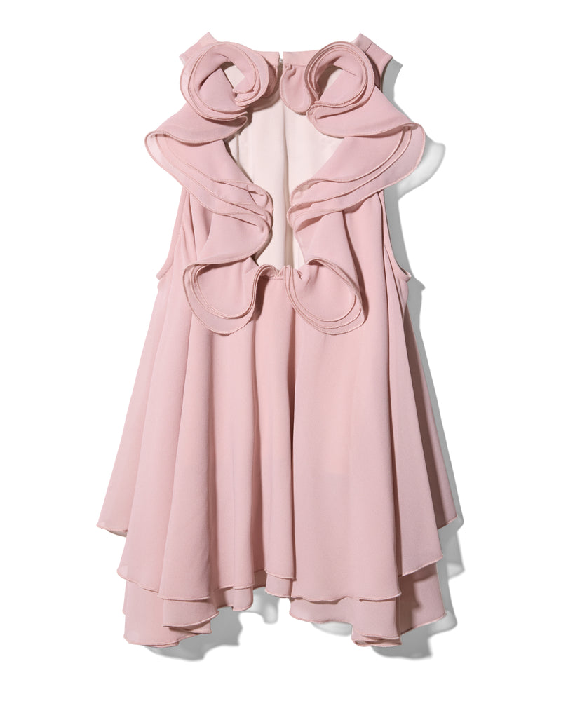 BACK RIBON TWIST BLOUSE - PINK