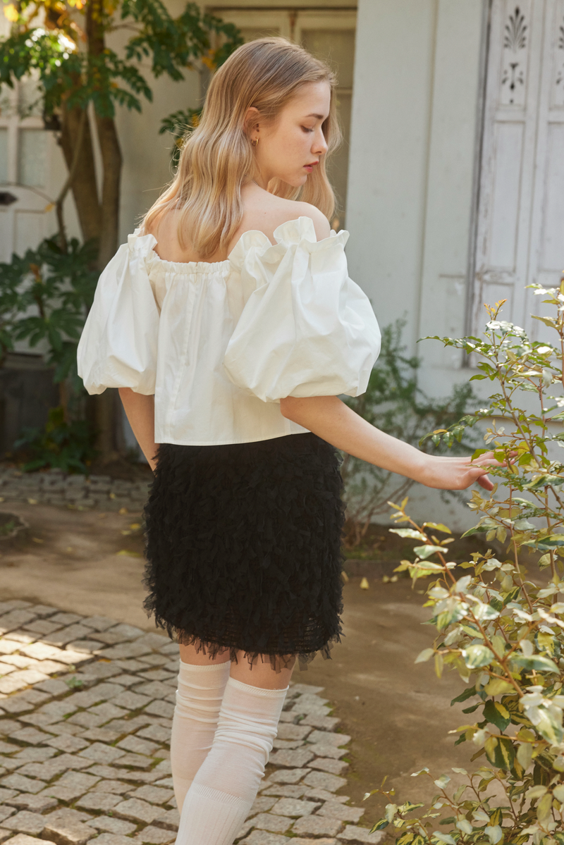 BALLERINA TULLE MINI SKIRT - BLACK