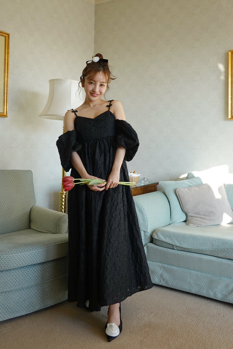Baby Rosy luce / KIDS】 Rose jacard dress