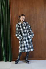 ROSY COCOON COAT - CHECK