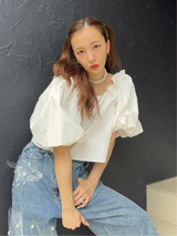 Tullip Shoulder Blouse - WHITE