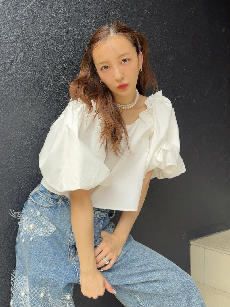Tullip Shoulder Blouse - WHITE