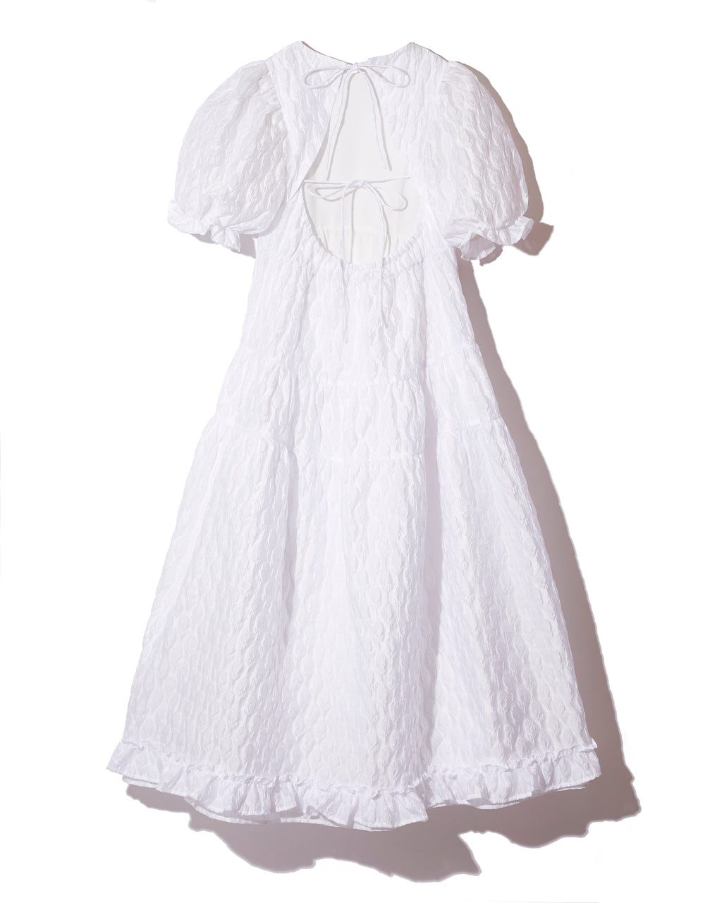 Rose Jacquard Dress - WHITE – Rosy luce