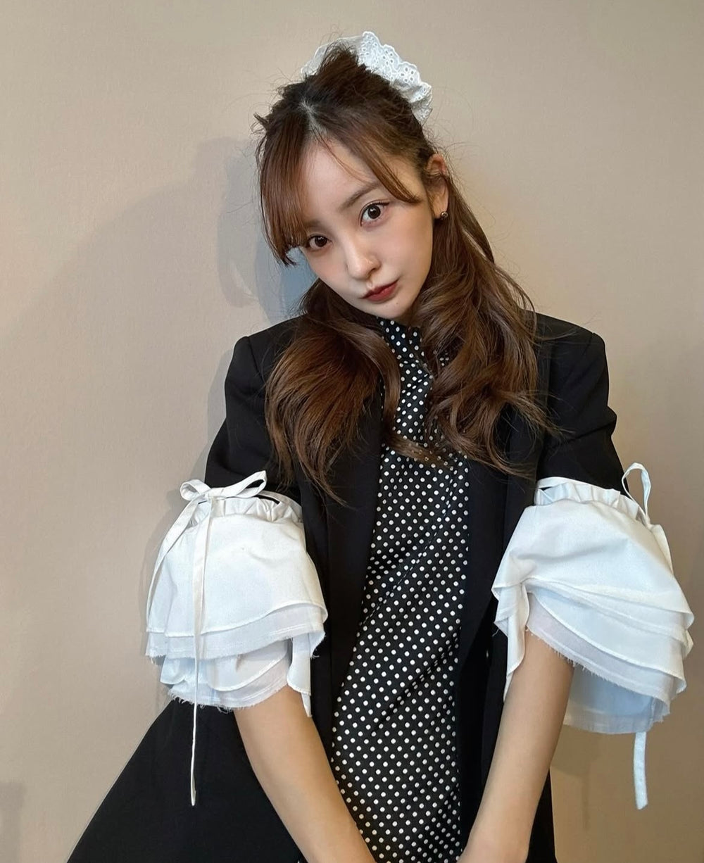 LILY FRILL JACKET - BLACK – Rosy luce