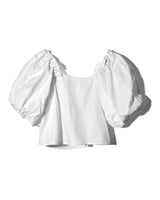 Tullip Shoulder Blouse - WHITE