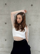 【予約販売】 PEARL SHEER TOPS - WHITE