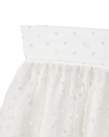 Dot volume tulle skirt - WHITE