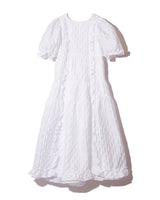 Rose Jacquard Dress - WHITE
