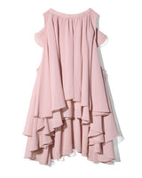 BACK RIBON TWIST BLOUSE - PINK