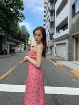 LIP PRINT CAMI DRESS - PINK