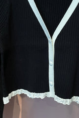 Piping knit cardigan