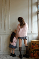 【Baby Rosy luce】 SHAGGY KNIT JACKET - PINK