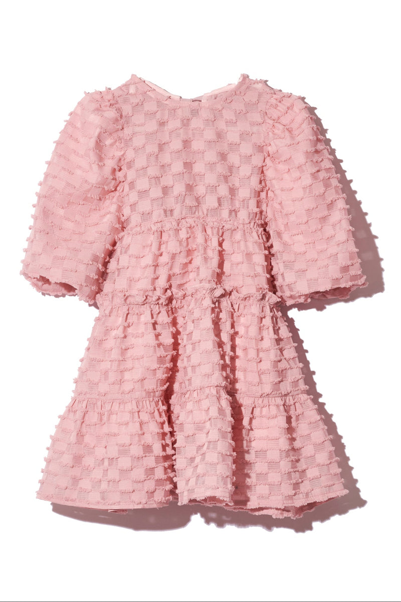 Baby Rosy luce / KIDS】Jacquard back ribbon dress Baby Rosy luce / KIDS】Jacquard back ribbon dress