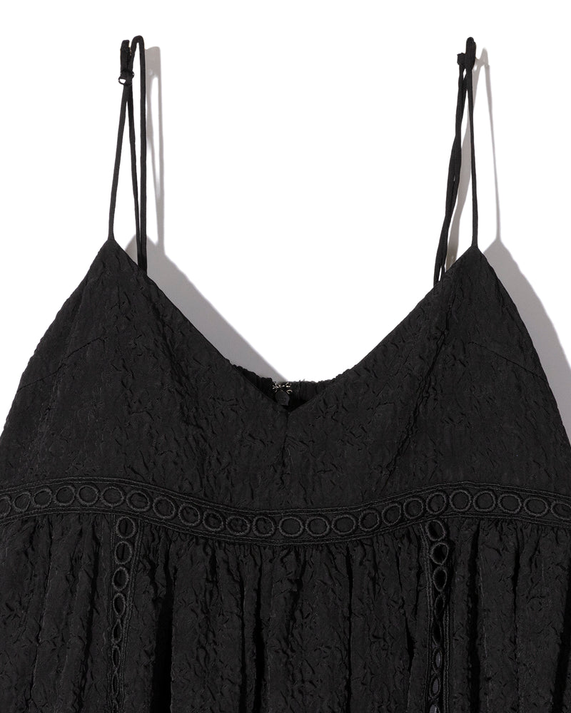 Jacquard volume camisole dress - BLACK