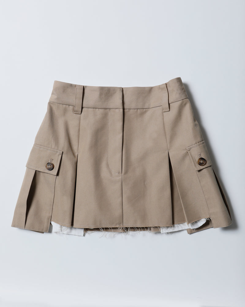 Rosy Pleats Skirt - BEIGE