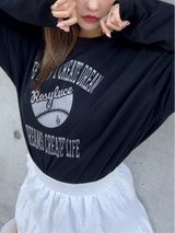 COLLEGE ROSY LONGTEE-BLACK