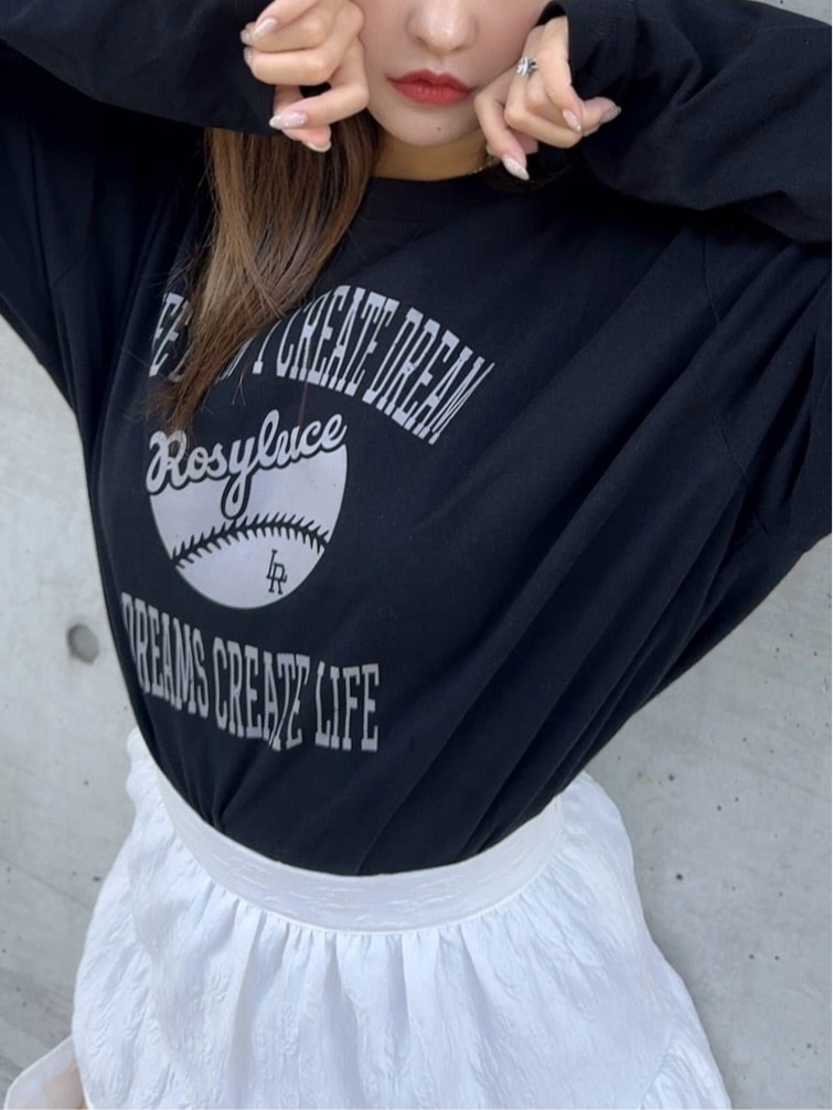 COLLEGE ROSY LONGTEE-BLACK