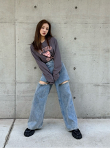 COLLEGE ROSY LONGTEE-GRAY