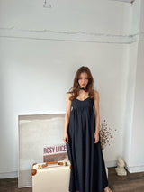 Jacquard volume camisole dress - BLACK