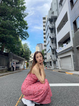 LIP PRINT CAMI DRESS - PINK