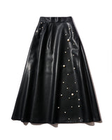 eco leather pearl skirt