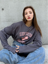 COLLEGE ROSY LONGTEE-GRAY